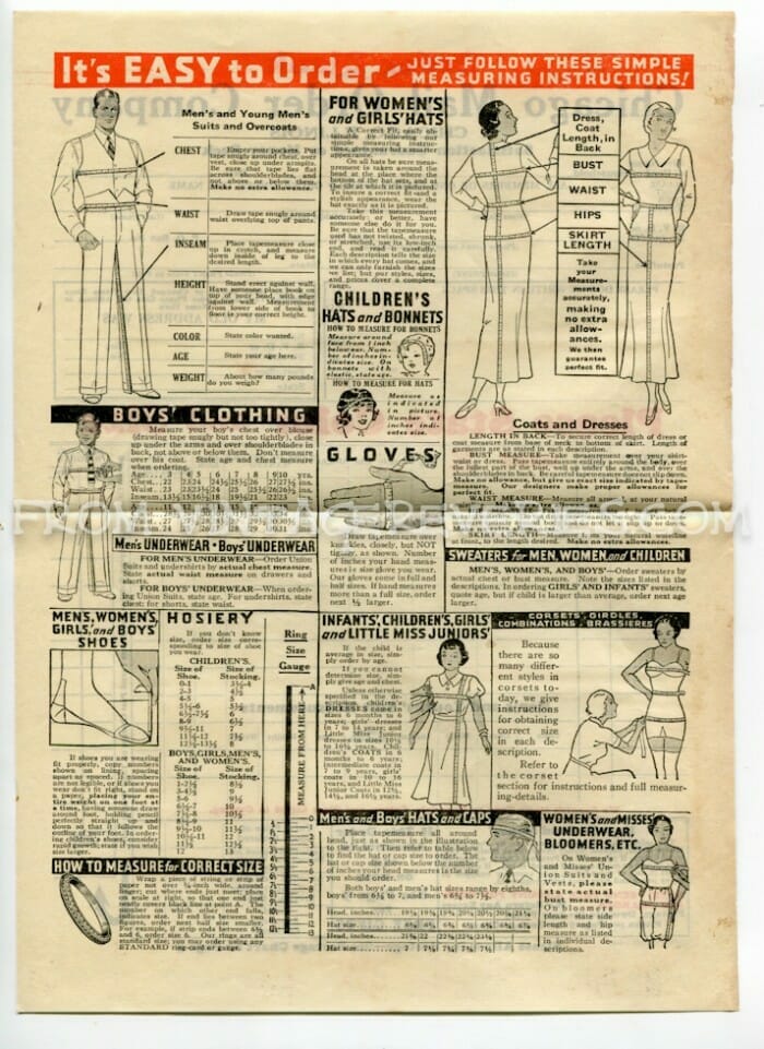 How to Measure for Clothing - from the Summer 1935 Chicago Mail Order