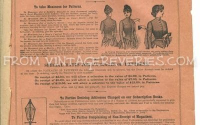 How to Measure for a Victorian Pattern – and The back pages of the 1892 Delineator Fashion Magazine