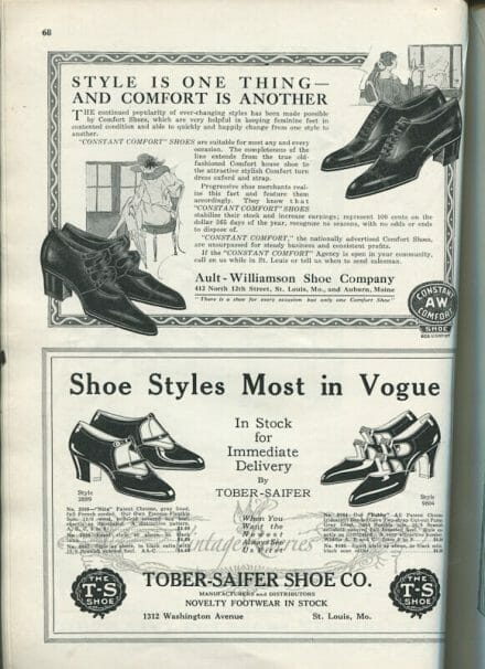 1920s Shoe Advertisements: Women's shoes, children's shoes, and