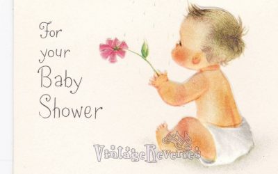 1960s baby shower cards