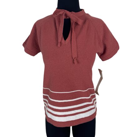 NWT Vintage 70s Talbott Terry Knit Top - Rose Pink Bouclé Sweater Tee - Deadstock Made in USA