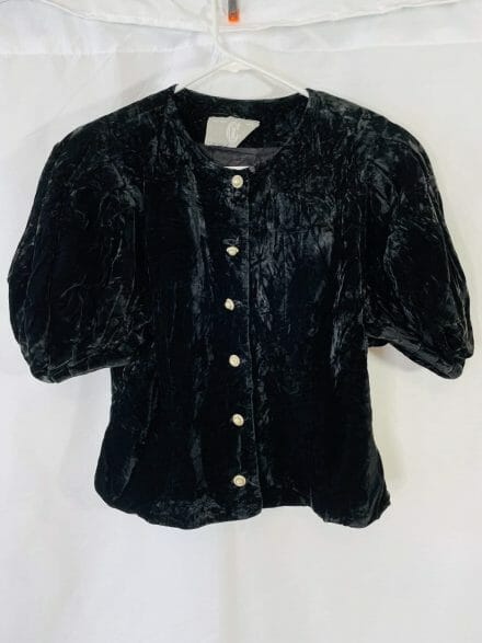 CI New York Paris vintage velvet button down shirt